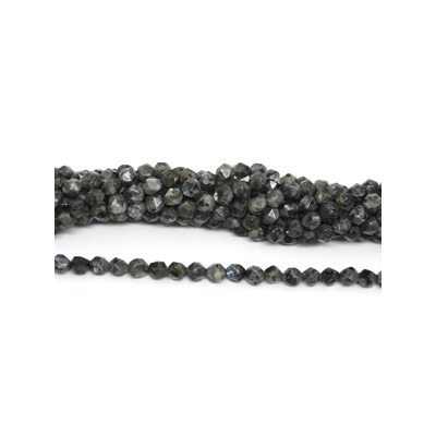 Larvikite Chinese Labradoite fac.diamond cut 8mm str 44 beads