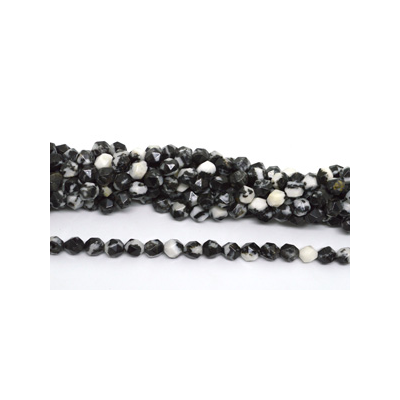 Zebra Jasper fac.diamond cut 10mm str 38 beads