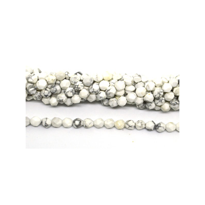 Howlite fac.diamond cut 8mm str 44 beads