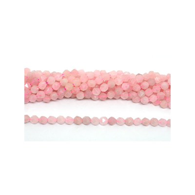 Rose Quartz fac.diamond cut 8mm str 44 beads