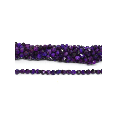 Tiger Eye Purple dyed fac.diamond cut 8mm str 44 beads