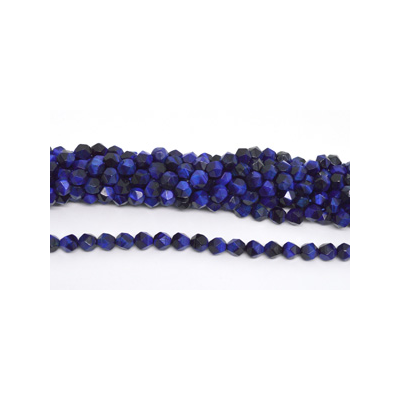 Tiger Eye Blue dyed fac.diamond cut 10mm str 38 beads