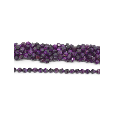Tiger Eye Purple dyed fac.diamond cut 10mm str 38 beads