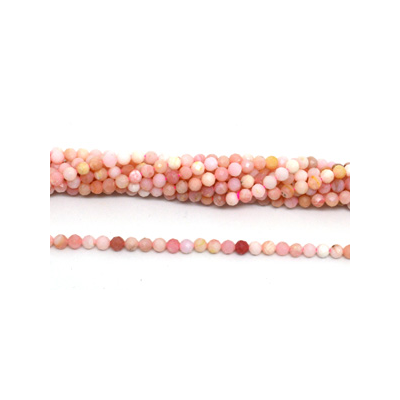 Pink Opal 4mm Faceted round strand 89 beads