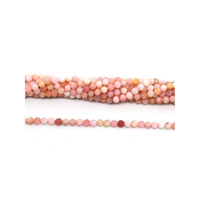 Pink Opal 4mm Faceted round strand 89 beads