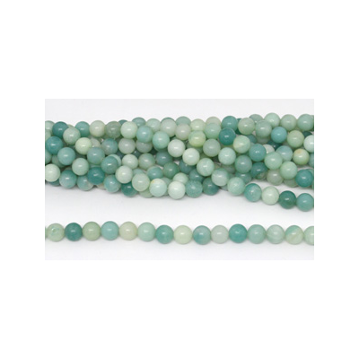 Amazonite Blue pol.Round 8mm strand 45 beads