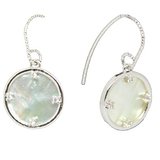 Sundial Mother of Pearl and CZ Silver Earrings-jewellery-Beadthemup