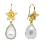 Star Daisy Pearl Earring-jewellery-Beadthemup