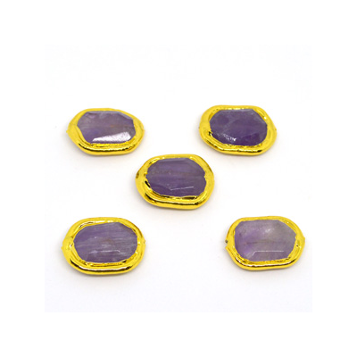 Amethyst app.23x17mm Bezel edge stone EACH 