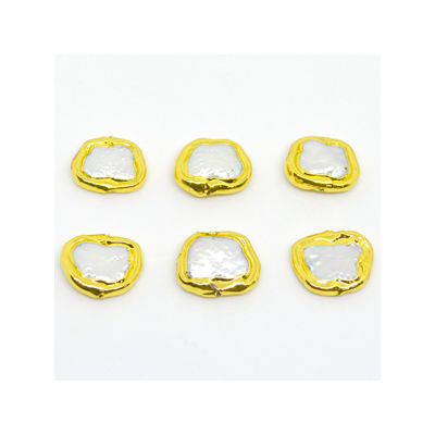 Fresh Water Pearl app.10x18mm Bezel edge EACH