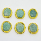 Amazonite app.25x27mm Bezel edge EACH-beads incl pearls-Beadthemup