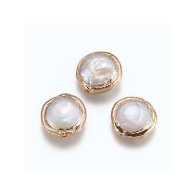 Fresh Water coin Pearl app.16mm Bezel edge EACH