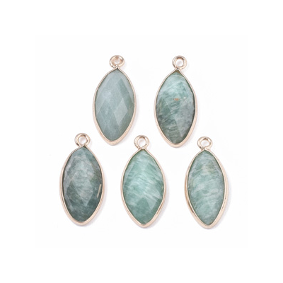Amazonite Pendant Faceted 20x9x5mm EACH