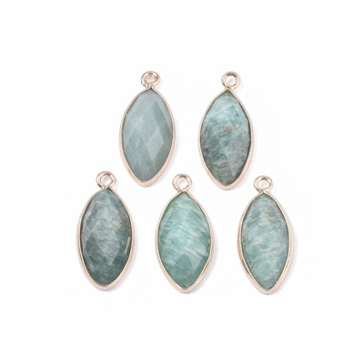 Amazonite Pendant Faceted 20x9x5mm EACH