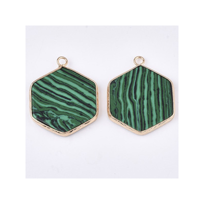 Synthetic Malachite Pendant 30x24mm EACH