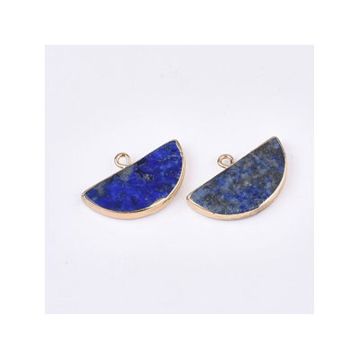 Lapis Lazuli Semi circle Pendants 18x27mm EACH