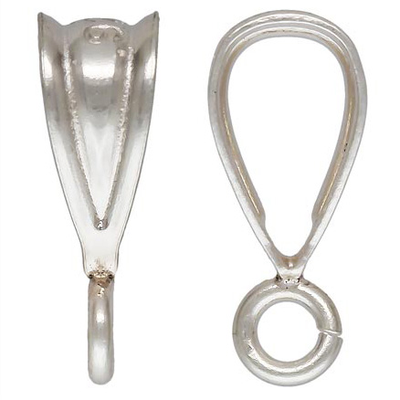 Sterling Silver Bail with loop 5.7x2.7mm 4 pack