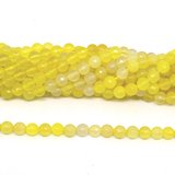 Agate Dyed Round Faceted 8mm Yellow beads per strand 41 b-beads incl pearls-Beadthemup