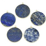 Lapis Lazuli Pendant app 32x28mm-beads incl pearls-Beadthemup
