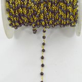 Vermeil Spinel 3mm handmade Chain per M-beads incl pearls-Beadthemup