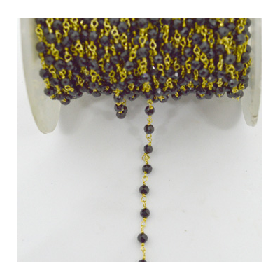 Vermeil Spinel 3mm handmade Chain per M