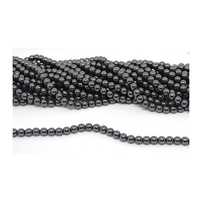 Hematite pol.round 6mm strand 68 beads