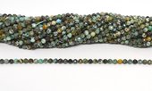 African Turquoise Faceted Round 3mm strand 105 beads-beads incl pearls-Beadthemup