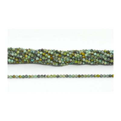 African Turquoise Fac.Round 3mm strand 129 beads