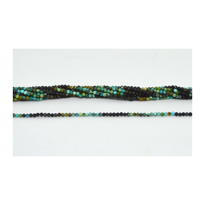 Turquoise graded colour Fac.Round 3mm strand 129 beads