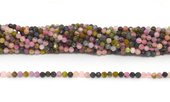 Tourmaline Fac.Round 3mm strand 129 beads-beads incl pearls-Beadthemup