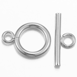 Stainless Steel Toggle 12mm ring silver colour 4 sets-findings-Beadthemup
