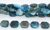 Apatite  Fac.flat Square 18x18mm strand 18 beads-beads incl pearls-Beadthemup