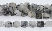 Tourmalinated Quartz Fac.Rectangle 16x12mm strand 21 beads-beads incl pearls-Beadthemup