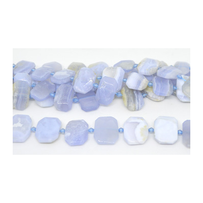 Blue Lace Agate Fac.Flat Rectangle 22x16mm strand 20 beads