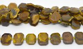 Tiger Eye Fac.Flat Rectangle 22x16mm strand 20 beads-beads incl pearls-Beadthemup