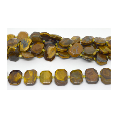 Tiger Eye Fac.Flat Rectangle 22x16mm strand 20 beads