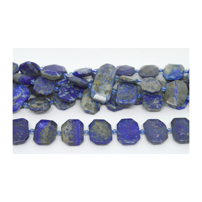 Lapis Fac.Flat Rectangle 22x16mm strand 20 beads