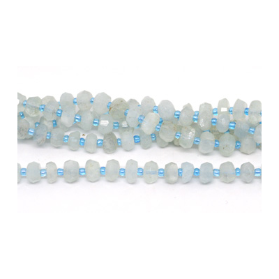 Aquamarine Fac.Rondel 8x5mm strand app 49 beads