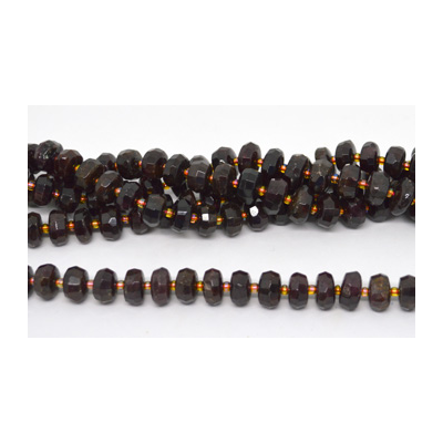 Garnet Fac.Rondel 12x6mm strand app 47 beads