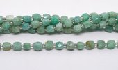 Amazonite Fac.Cube 8mm Strand 36 beads-beads incl pearls-Beadthemup
