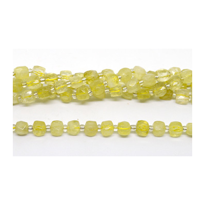 Lemon Quartz Fac.Cube 8mm Strand 36 beads