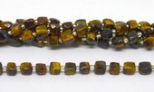 Tiger Eye Fac.Cube 8mm Strand 36 beads-beads incl pearls-Beadthemup