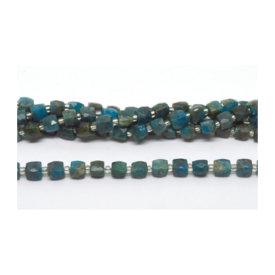 Apatite Fac.Cube 8mm Strand 36 beads