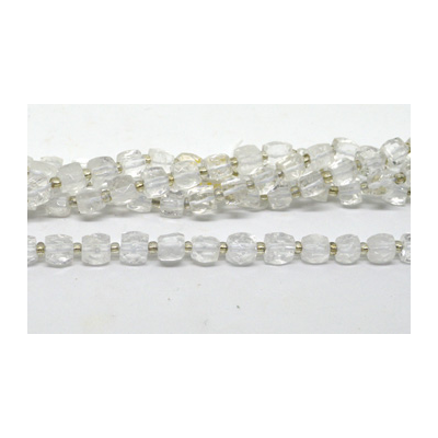 Clear quartz Fac.Cube 8mm Strand 36 beads