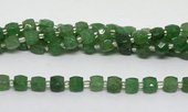 Green Ruby Quartz Fac.Cube 8mm Strand 36 beads-beads incl pearls-Beadthemup