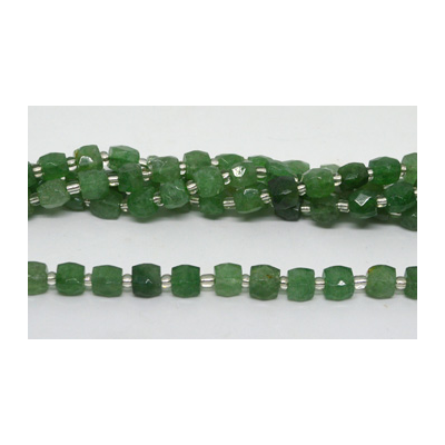 Green Ruby Quartz Fac.Cube 8mm Strand 36 beads