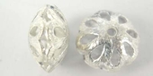 Sterling Silver Bead Saucer 7x12mm Brushed 2 pack-findings-Beadthemup