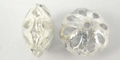 Sterling Silver Bead Saucer 7x12mm Brushed 2 pack-findings-Beadthemup