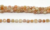 Golden  Sunstone Fac.Cube 8mm Strand 36 beads-beads incl pearls-Beadthemup