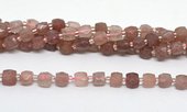 Ruby Quartz Fac.Cube 8mm Strand 36 beads-beads incl pearls-Beadthemup